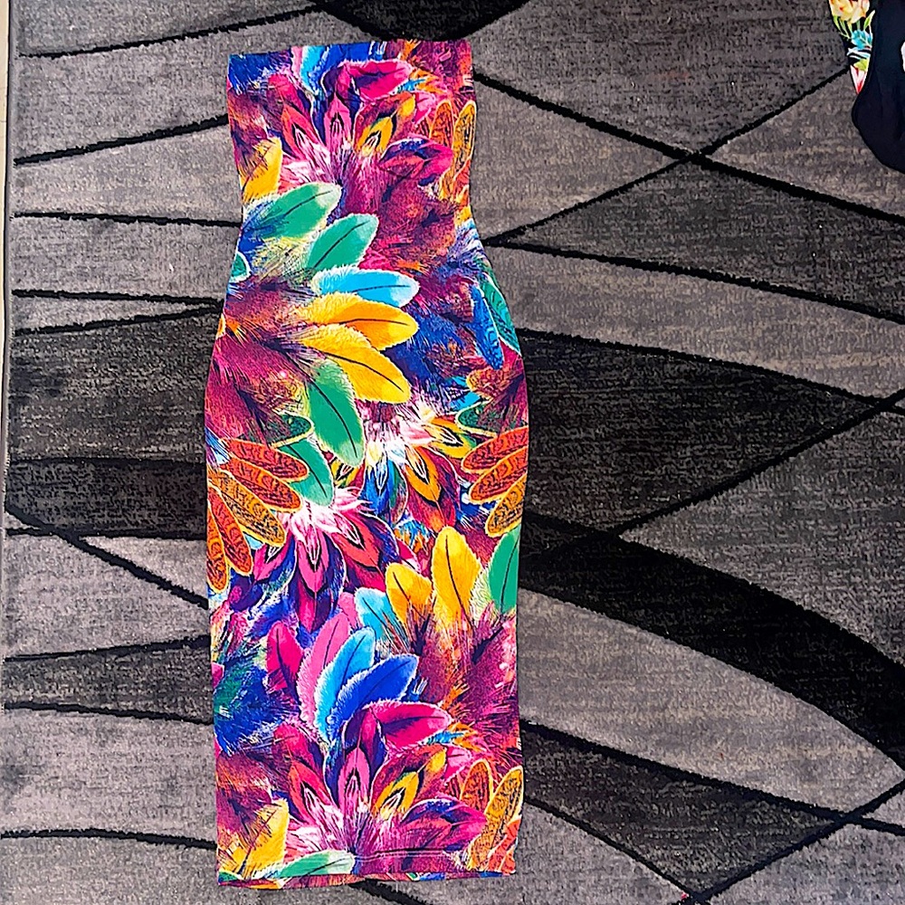 Colorful Tube-Top Dress.